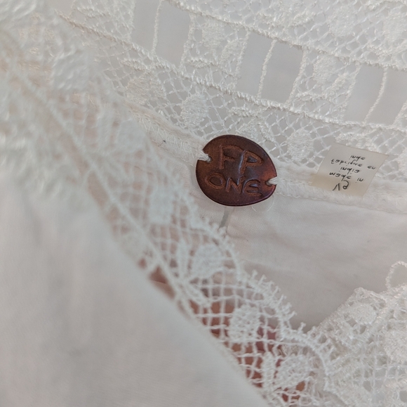 Free People FP One Verona Mini Dress White Crochet Lace Boho Size Large - Picture 5 of 11